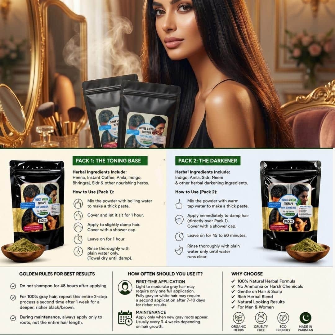 Herbal Hair Dye Kit | No Trace of Chemical - Image 4